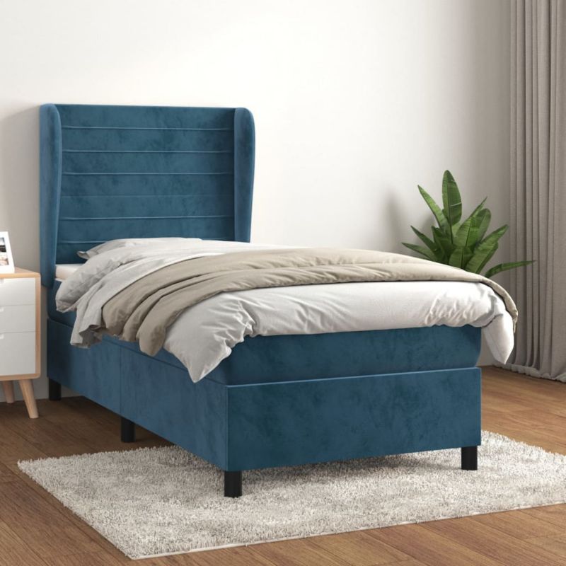 Łóżko kontynentalne WaszeMeble 100x200 cm niebieskie WM-3129259 1 szt.