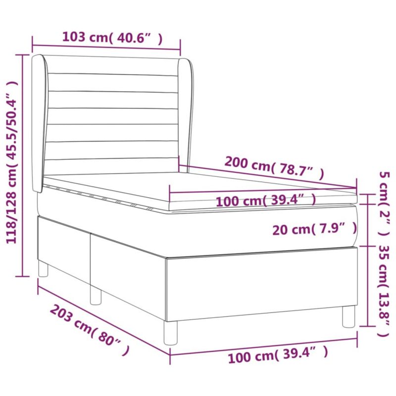Łóżko kontynentalne WaszeMeble 100x200 cm niebieskie WM-3129259 1 szt.