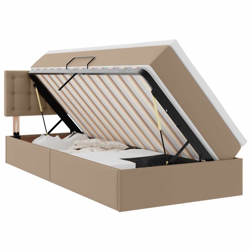 Łóżko Kontynentalne WaszeMeble z Materacem 100x200 cm Brązowe WM-3370384 1 szt.