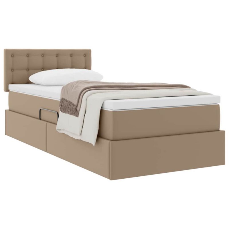 Łóżko Kontynentalne WaszeMeble z Materacem 100x200 cm Brązowe WM-3370384 1 szt.
