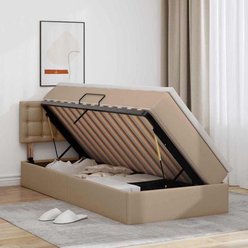 Łóżko Kontynentalne WaszeMeble z Materacem 100x200 cm Brązowe WM-3370384 1 szt.