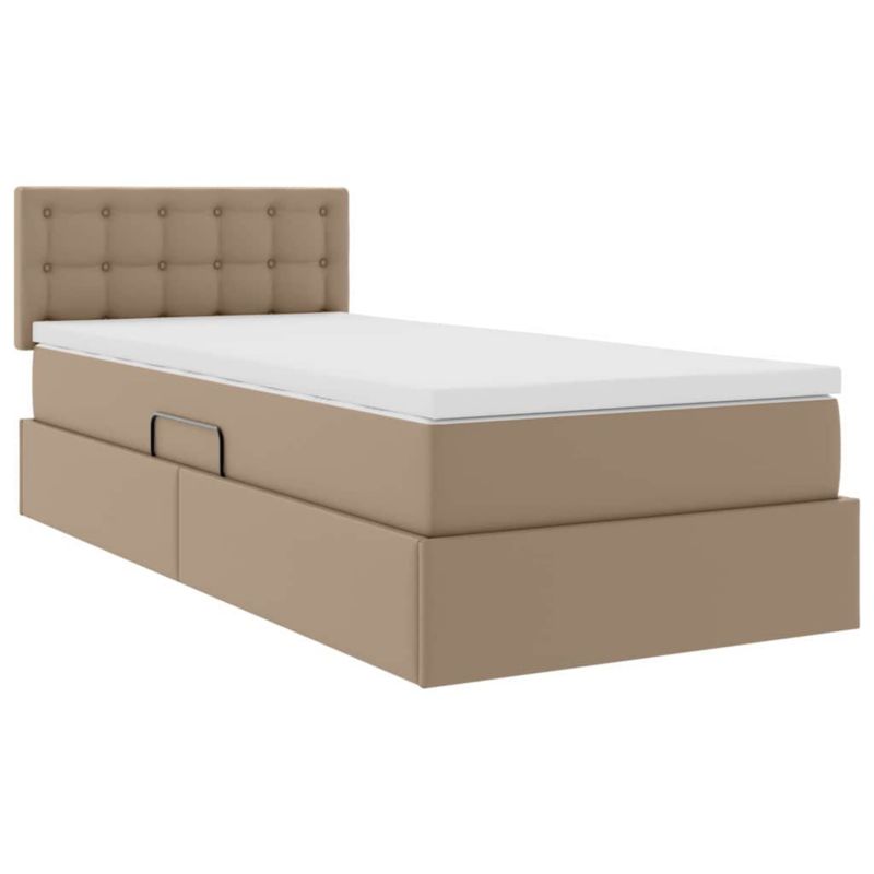 Łóżko Kontynentalne WaszeMeble z Materacem 100x200 cm Brązowe WM-3370384 1 szt.