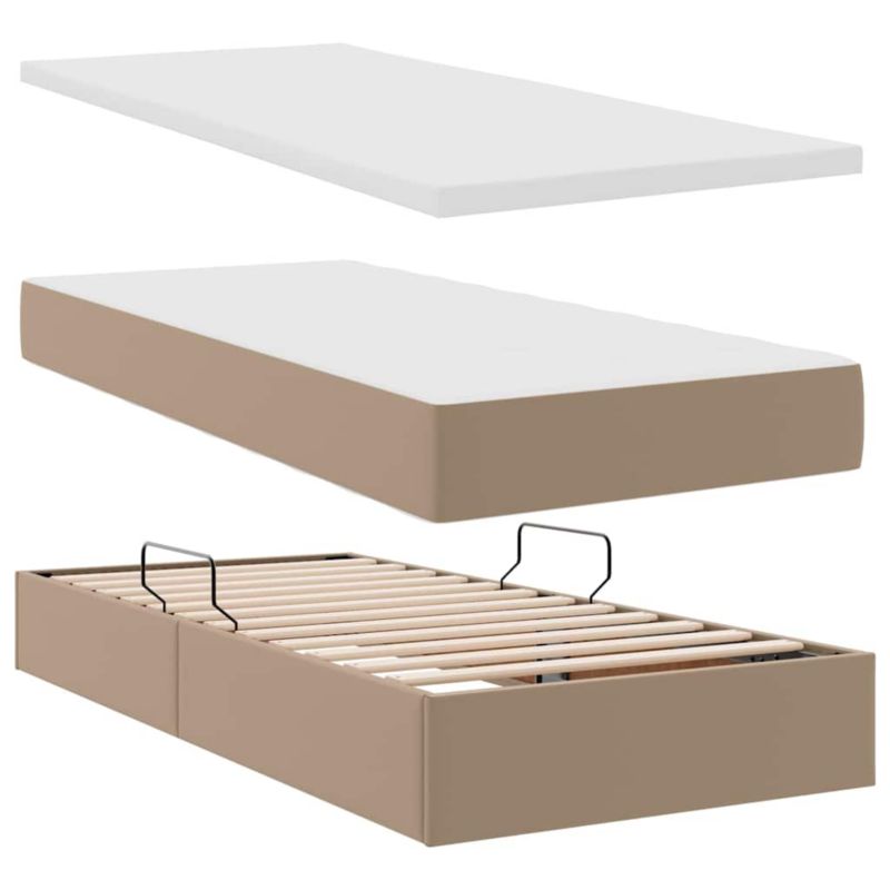 Łóżko Kontynentalne WaszeMeble z Materacem 100x200 cm Brązowe WM-3370384 1 szt.
