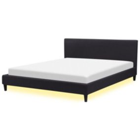 Łóżko LED Fitou 180 x 200 cm LED  Czarny 1 szt.