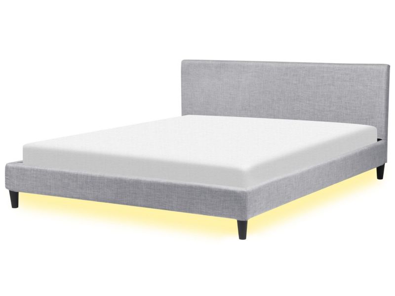 Łóżko LED Fitou 180 x 200 cm LED  Jasnoszary 1 szt.