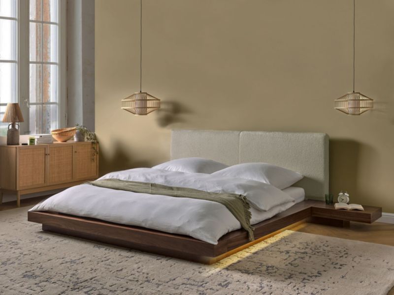 Łóżko LED Zen 160 x 200 cm LED Brązowy 1 szt.