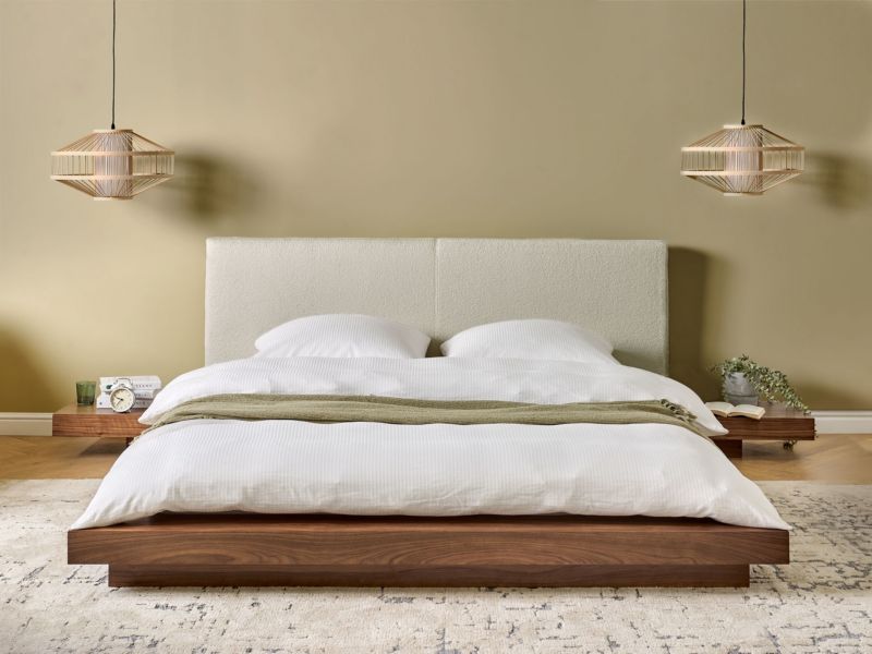 Łóżko LED Zen 160 x 200 cm LED Brązowy 1 szt.