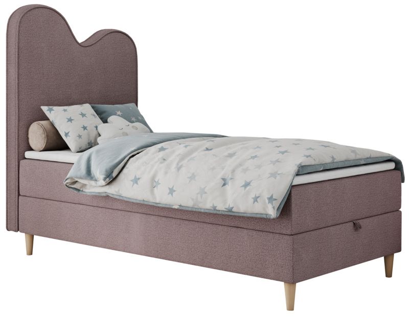 Łóżko młodzieżowe MKS Meble FLOW 90x180 H3 różowy struktura topper T25 1szt.