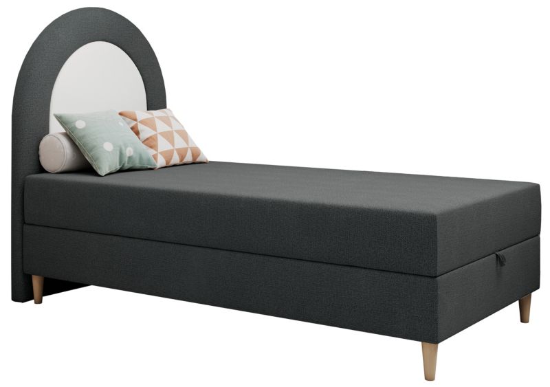 Łóżko młodzieżowe MKS Meble NEST 90x180 H3 ciemnoszary struktura topper T25 1szt.