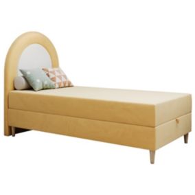 Łóżko młodzieżowe MKS Meble NEST 90x180 H3 żółty welwet topper Visco 1szt.