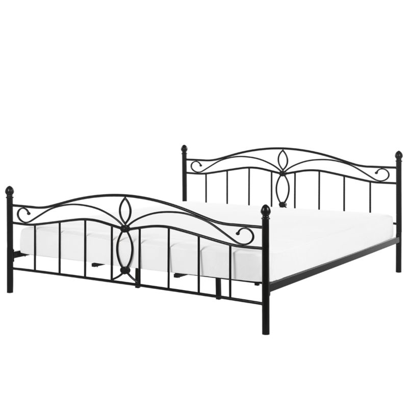 Łóżko Metal Antlia 180 x 200 cm Czarny 1 szt.