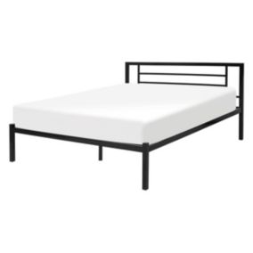 Łóżko metalowe 140 x 200 cm czarne Cusset 1 szt.