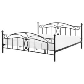 Łóżko metalowe 160 x 200 cm czarne Antlia 1 szt.