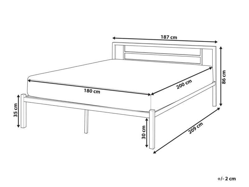 Łóżko metalowe 180 x 200 cm białe Cusset 1 szt.