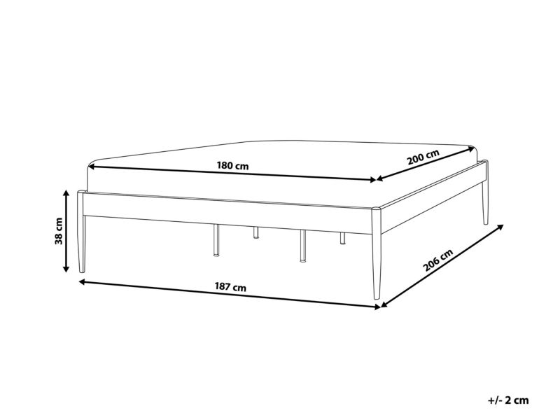 Łóżko metalowe 180 x 200 cm białe Vaurs 1 szt.