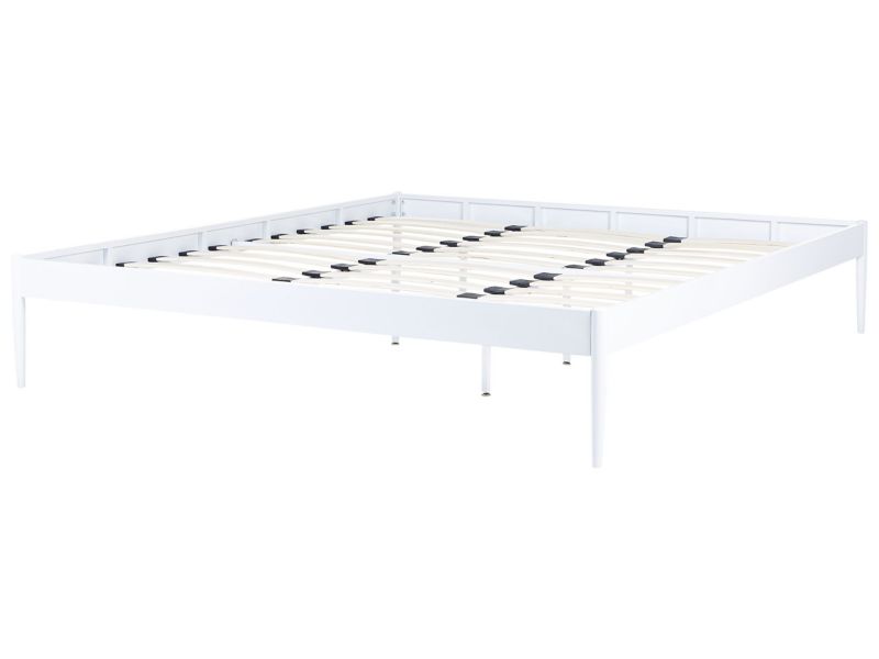 Łóżko metalowe 180 x 200 cm białe Vaurs 1 szt.