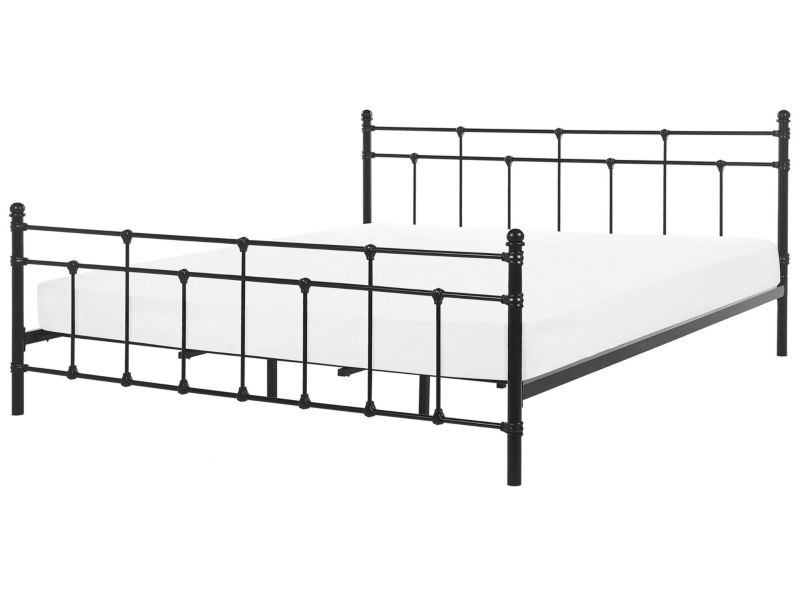Łóżko metalowe 180 x 200 cm czarne Lynx 1 szt.