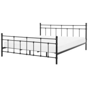 Łóżko metalowe 180 x 200 cm czarne Lynx 1 szt.