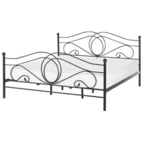 Łóżko metalowe 180 x 200 cm czarne Lyra 1 szt.
