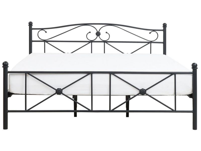 Łóżko metalowe 180 x 200 cm czarne Rodez 1 szt.