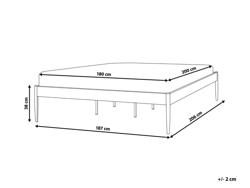 Łóżko metalowe 180 x 200 cm czarne Vaurs 1 szt.