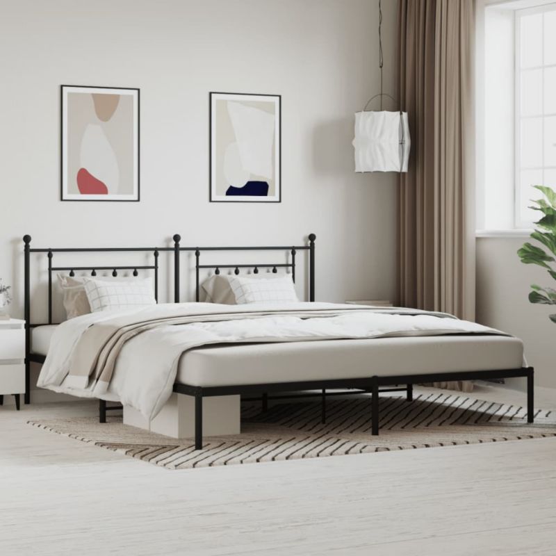 Łóżko metalowe WaszeMeble 200x200 cm czarna WM-353544 1 szt.
