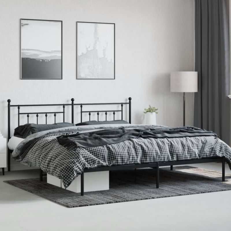 Łóżko metalowe WaszeMeble 200x200 cm czarna WM-353544 1 szt.