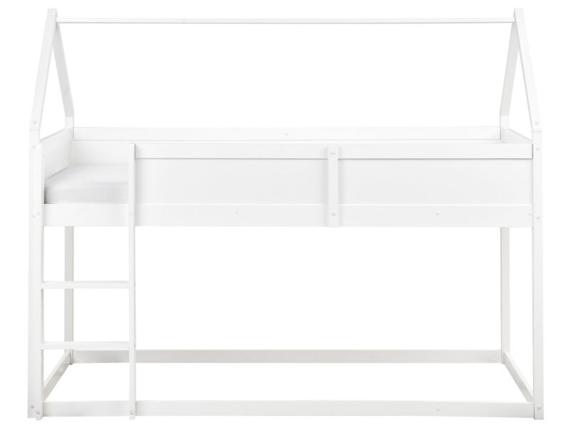 Łóżko na antresoli Domek Drewno Dienne 90 x 200 cm Biały 1 szt.