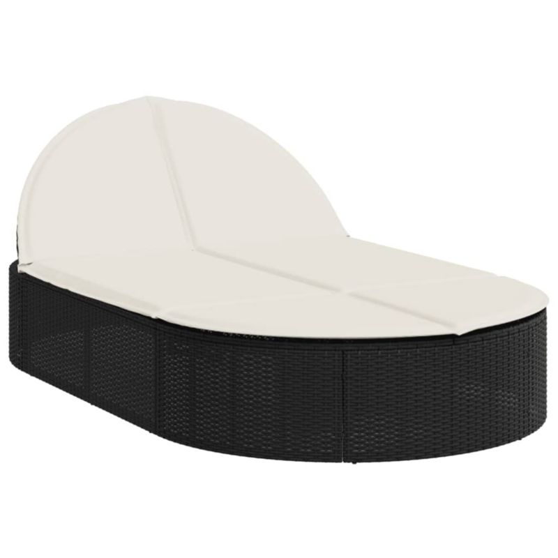 Łóżko ogrodowe WaszeMeble czarny z poduszkami WM-368646 1 szt.