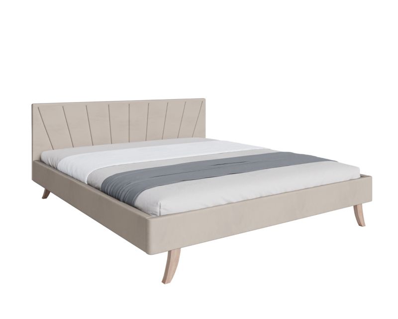 Łóżko śpijzdrowo tapicerowane MALMO 140x200 kremowe z materacem 1 szt.