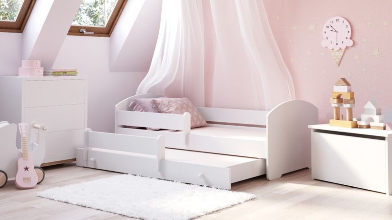 Łóżko podwójne Kobi LUK białe 160x80 1 szt.