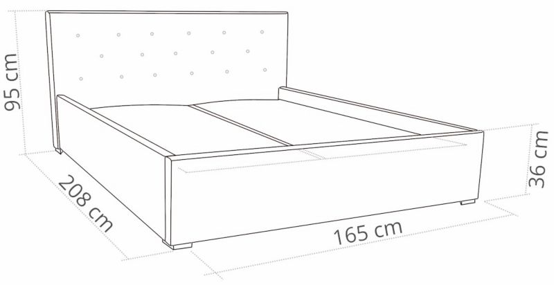 Łóżko tapicerowane 160x200 Bonni Star Szare 1 szt.