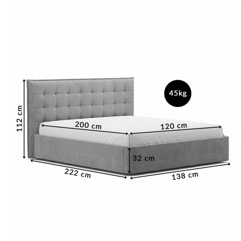 Łóżko Tapicerowane CONSUL 120x200 Stelaż Pojemnik Na Pościel Loop 17 1 szt.
