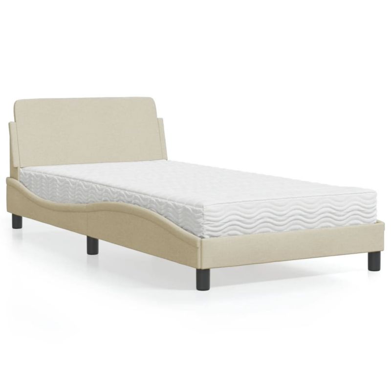 Łóżko tapicerowane WaszeMeble 100x200 cm kremowe WM-3208349 1 szt.