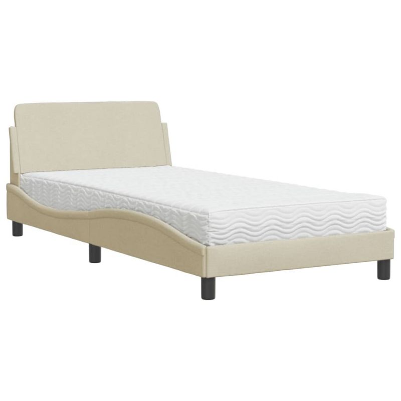 Łóżko tapicerowane WaszeMeble 100x200 cm kremowe WM-3208349 1 szt.