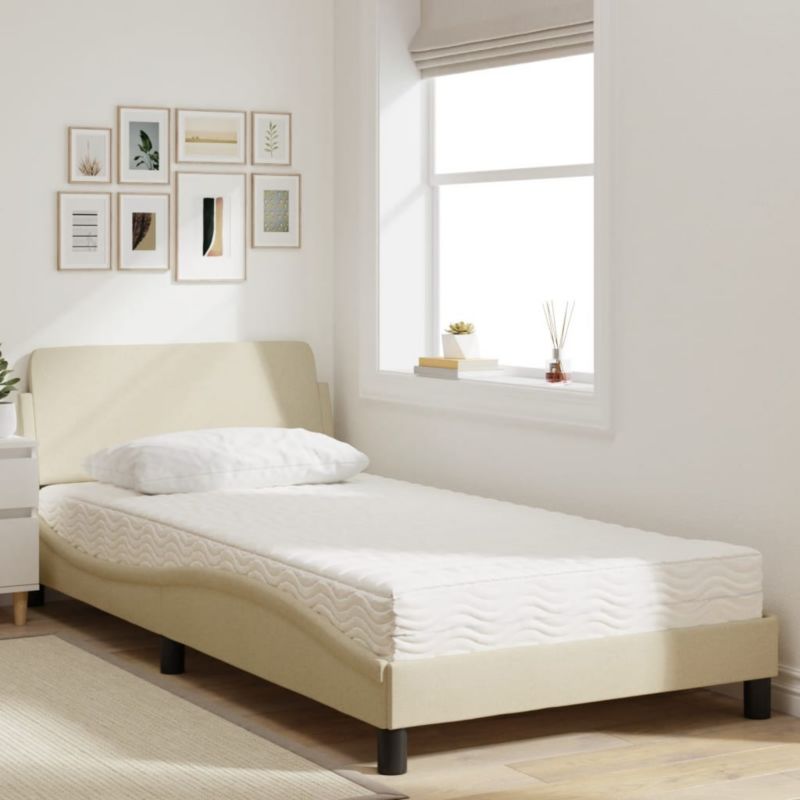 Łóżko tapicerowane WaszeMeble 100x200 cm kremowe WM-3208349 1 szt.