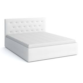 Łóżko Tapicerowane z Materacem 160x200 Bonni Star Białe 1 szt.