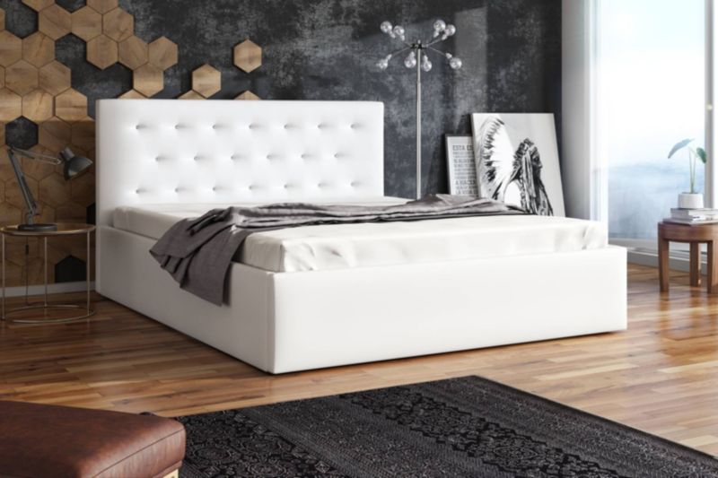 Łóżko Tapicerowane z Materacem 180x200 Bonni Star Szare 1 szt.