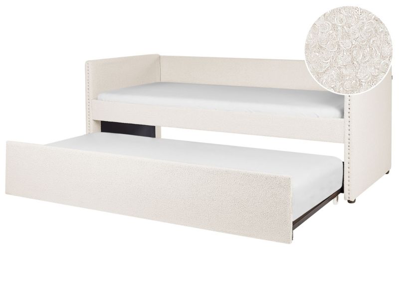 Łóżko Troyes 90 x 200 cm Boucle Jasnobeżowy 1 szt.