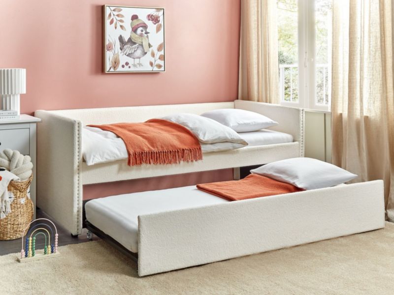 Łóżko Troyes 90 x 200 cm Boucle Jasnobeżowy 1 szt.