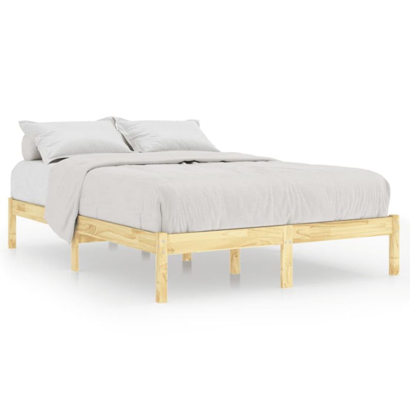Łóżko VidaXL Drewniane Lite Sosnowe, Wymiary 140x190 cm, Wymagany montaż, 1 szt.