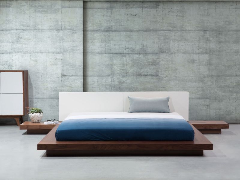 Łóżko z LED ekoskóra 180 x 200 cm brązowe Zen 1 szt.