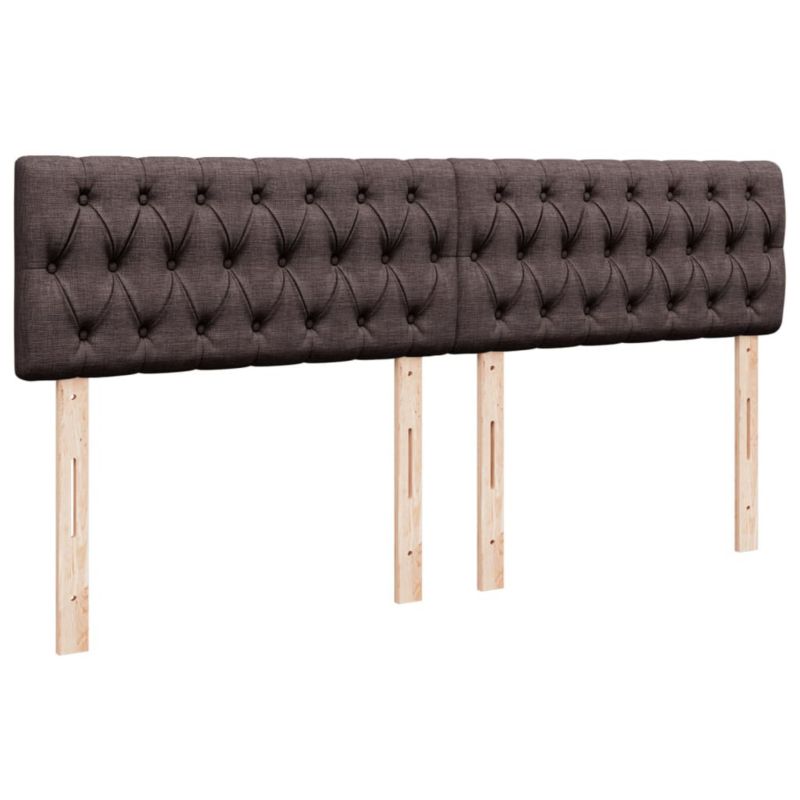 Łóżko z materacem WaszeMeble 180x200 cm Ciemny brąz tkanina z LED WM-3288277 1 szt.