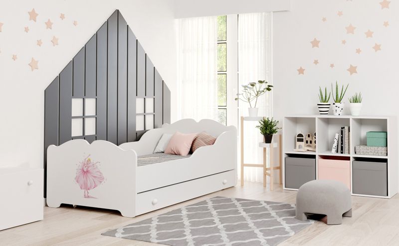 Łożko dziecięce Kobi ANNA z szufladą 160x80 Księżniczka w koronie 1 szt.