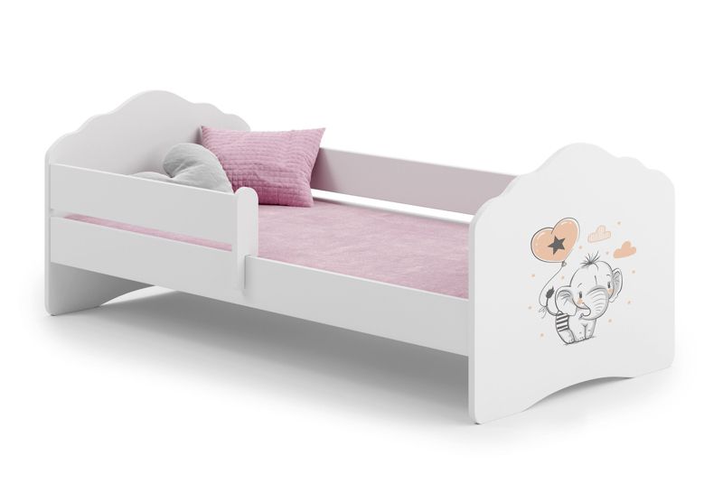 Łożko dziecięce Kobi FALA z barierką 140x70 Słonik 1 szt.