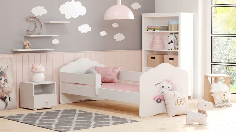 Łożko dziecięce Kobi FALA z barierką 160x80 Kot 1 szt.