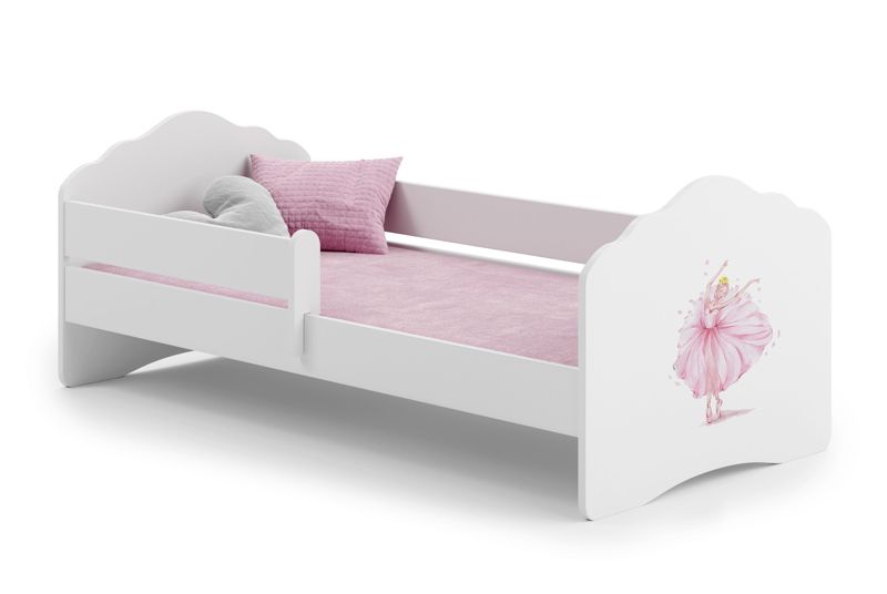 Łożko dziecięce Kobi FALA z barierką 160x80 Księżniczka w koronie 1 szt.