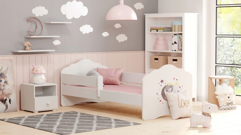 Łożko dziecięce Kobi FALA z barierką 160x80 Śpiąca księżniczka 1 szt.