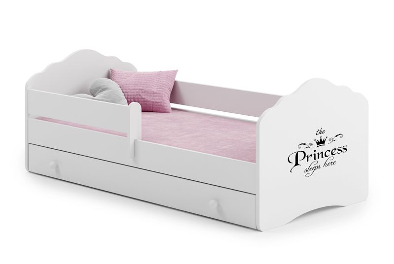 Łożko dziecięce Kobi FALA z szufladą i barierką 160x80 Princess 1 szt.