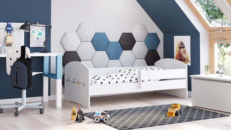 Łożko dziecięce Kobi LUK z barierką 140x70 Kobi Dinozaury 1 szt.